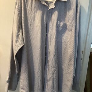 Pierre Cardin mens shirt JXL blue and white pinstripes